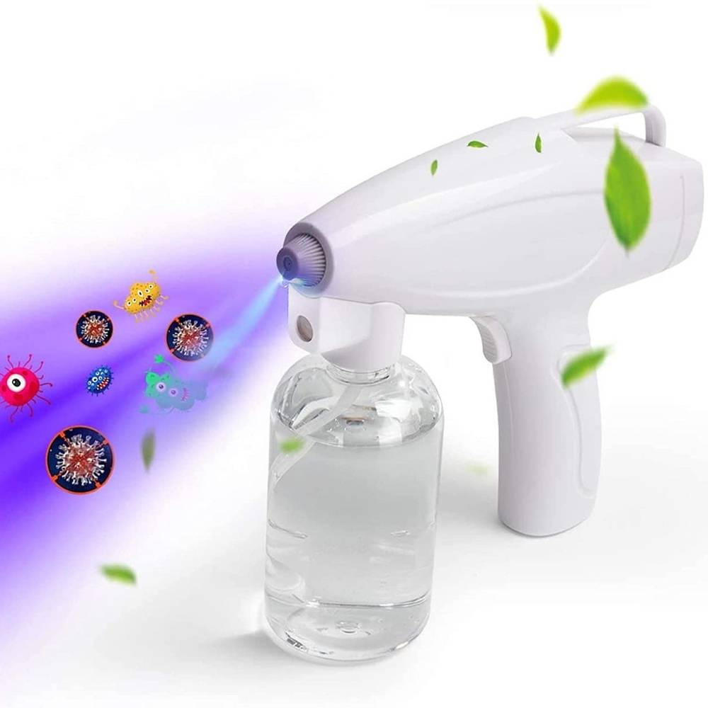 Cordless handheld nano spray gun producing a fine mist